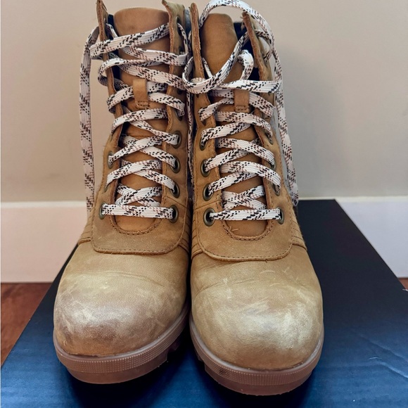 Sorel PDX Lace up Wedge Lexie Wedge Elk Tan Brown Grey 7.5 - Picture 5 of 12